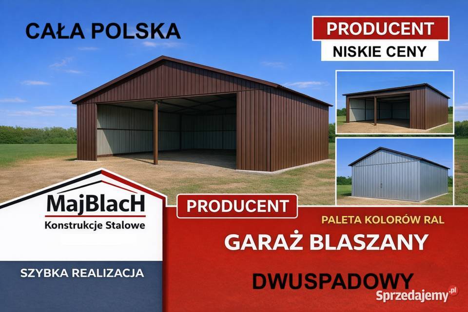 Brązowy Garaż Blaszany Blaszak Schowek Hala Bolesławiec
