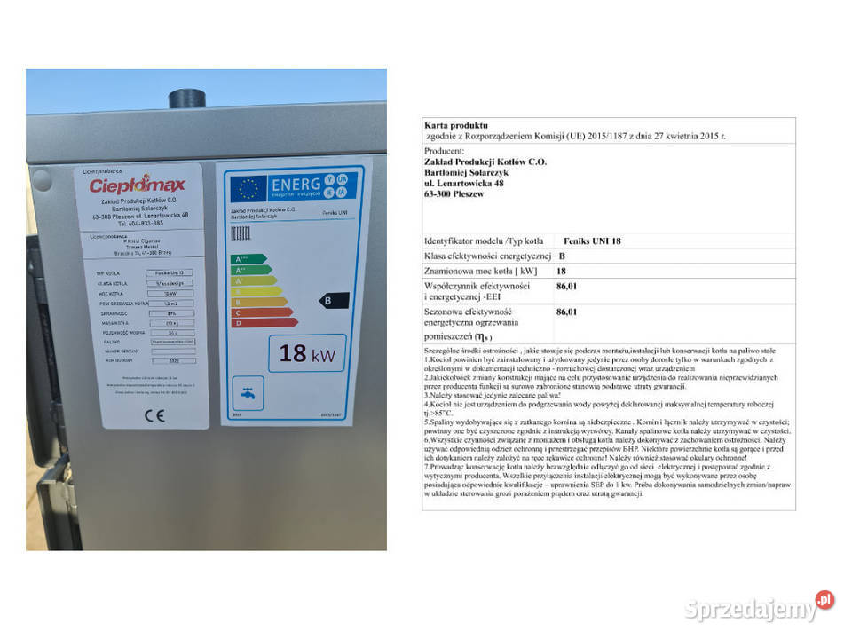 Kocioł piec 5KLASA 13KW na węgiel i drewno wielkopolskie sprzedam