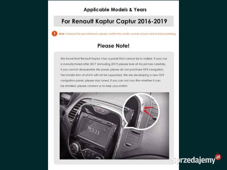 Radio Android 12 Renault Kaptur Captur 1619r gps śląskie Ożarowice sprzedam