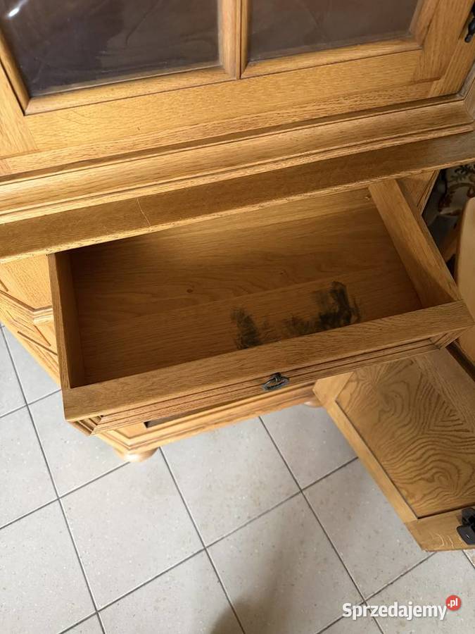 Witryna narożna debowa Zamość