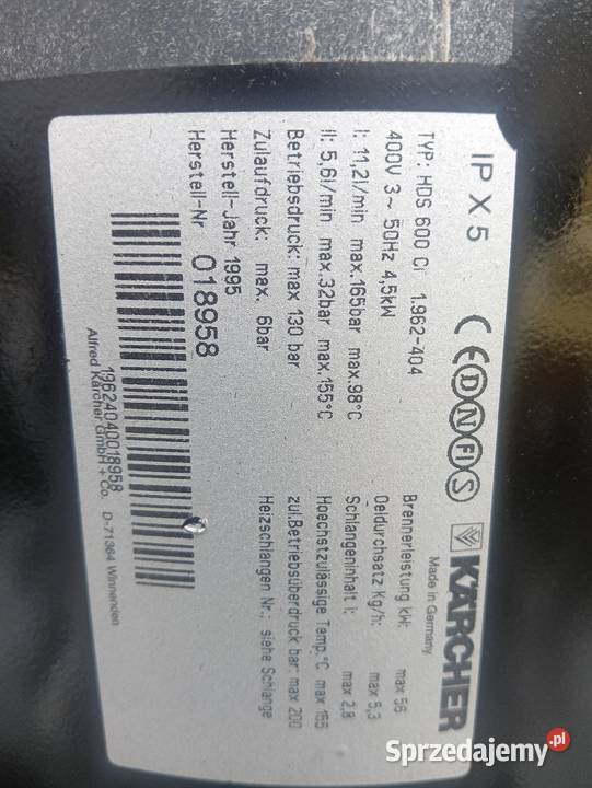 Myjka Karcher Gorącowodna HDS 600 Ci silnik Radom sprzedam