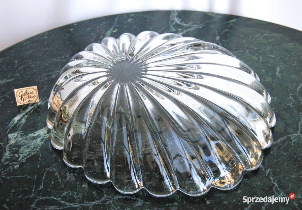 Walther Glas kryształowa patera liść kryształ Lublin