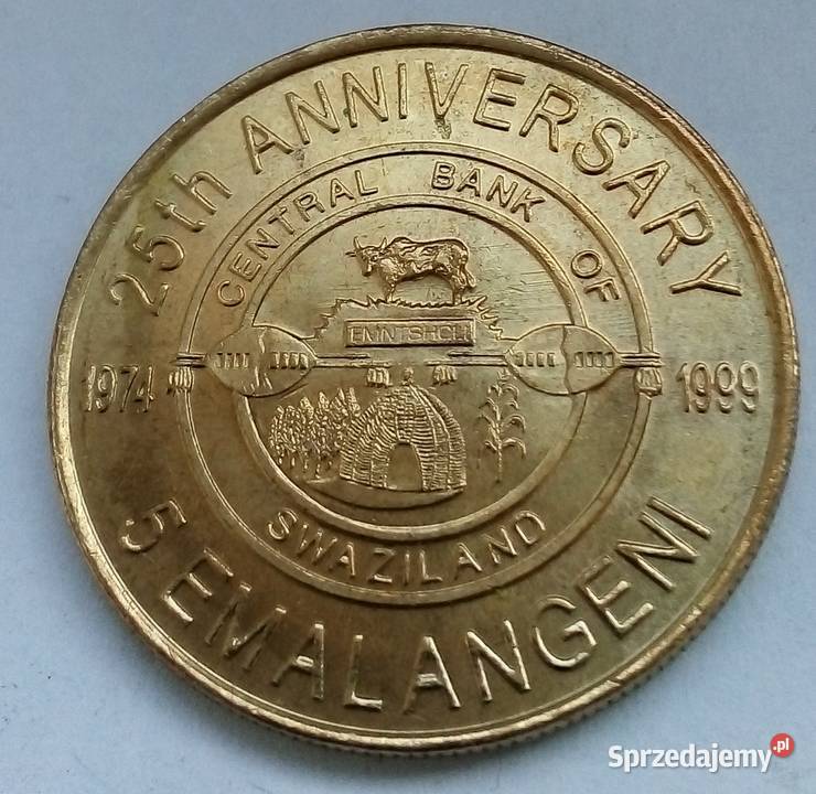 SWAZILAND5 EMALANGENI1999 r ROCZNICOWA ŁADNA Numizmatyka Legionowo