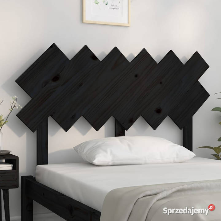 Wezgłowie łóżka czarne 1225x3x805 lite drewno Warszawa