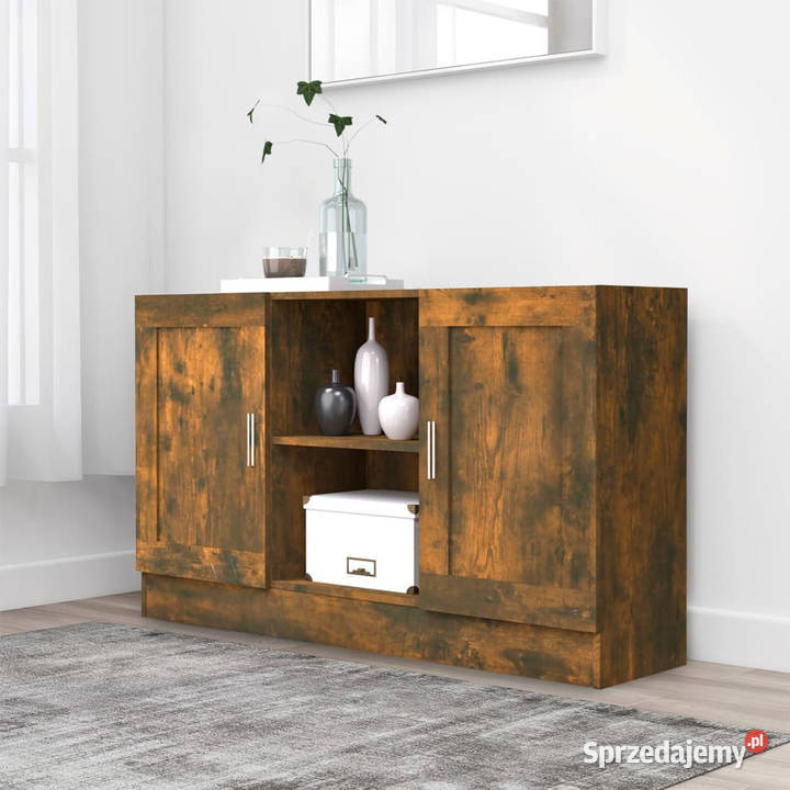 Komoda przydymiony dąb 120x305x70 materiał Komody