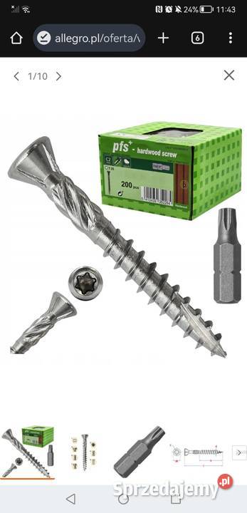 Wkręty tarasowe 4x50mm TORX nierdzewne C2 PFS Kraśnik sprzedam