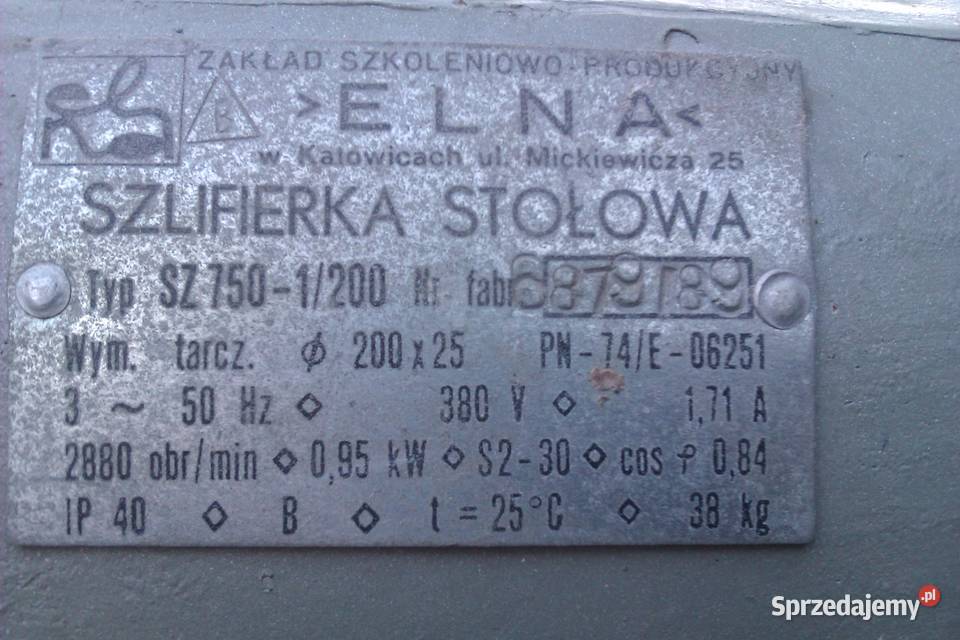 Szlifierka stołowa ELNA SZ 7501200 380V Polska Warszawa