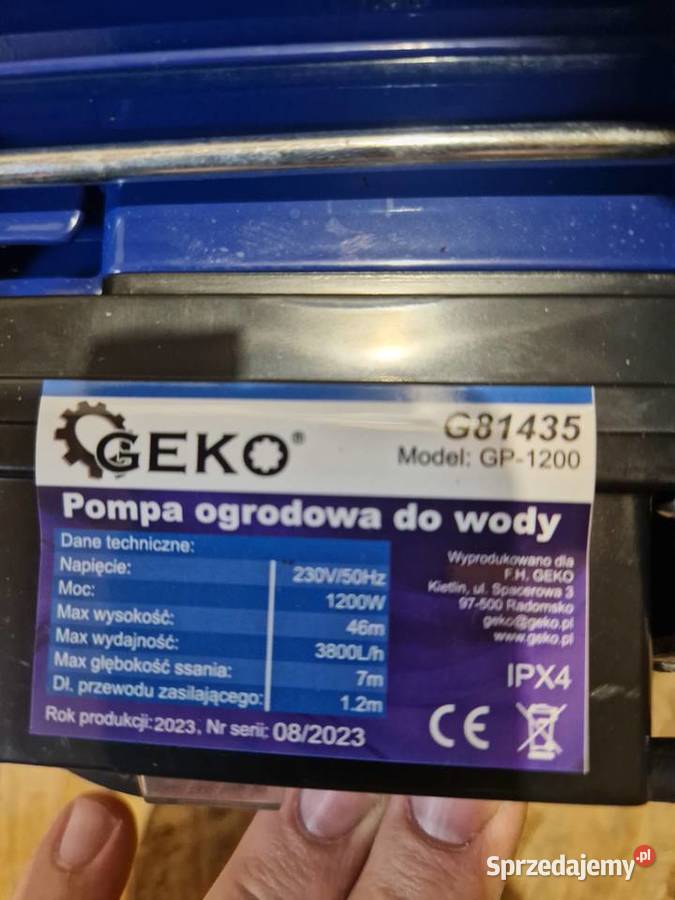 Pompa ogrodowa do wody 1200W G81435 wielkopolskie Głogowa sprzedam