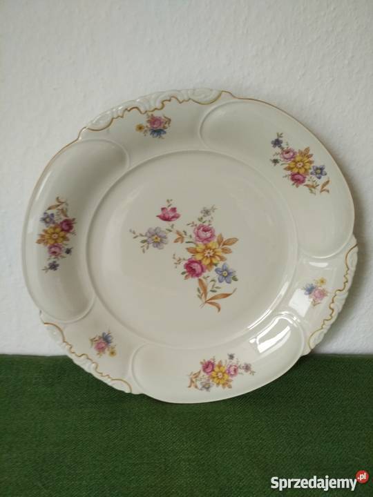 Duża patera 315 kwiaty sygnowana PS Bavaria Ecru Gorlice sprzedam