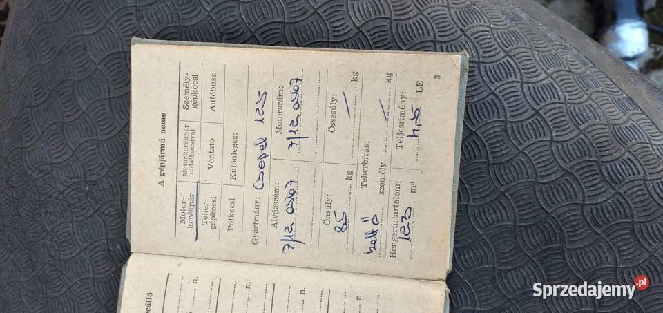 Csepel 125z 1957r sprowadzony z dokumentami pozostałe Skarżysko-Kamienna