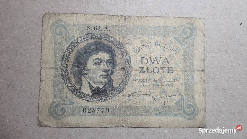 UNIKAT 2 Złote 1919 S 63A Warszawa