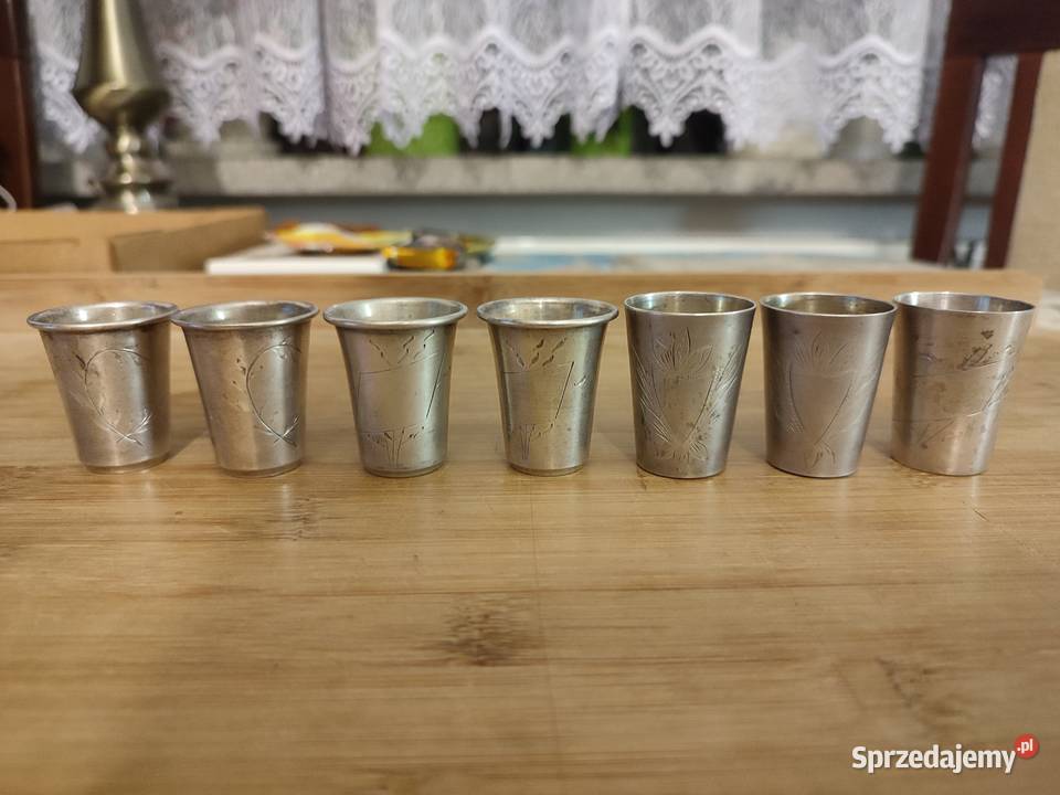Kieliszki srebrne kiduszowe z lat 19201930 II RP sprzedam