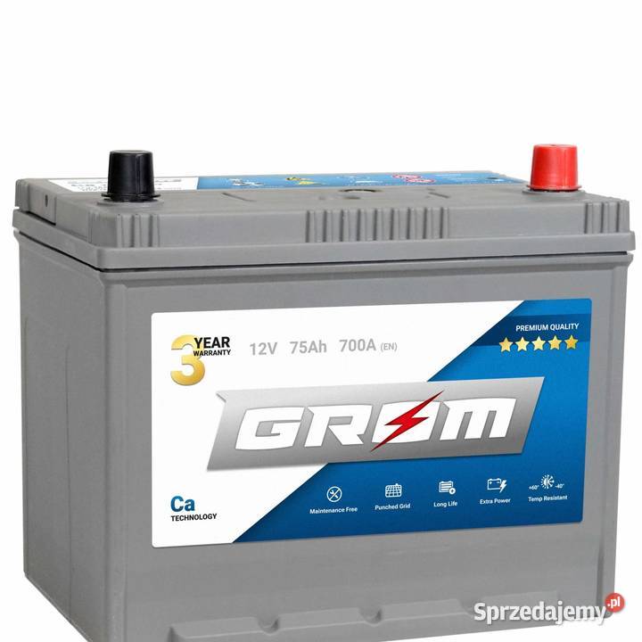 Akumulator 75Ah 700A GROM Prem Jap P osobowe łódzkie