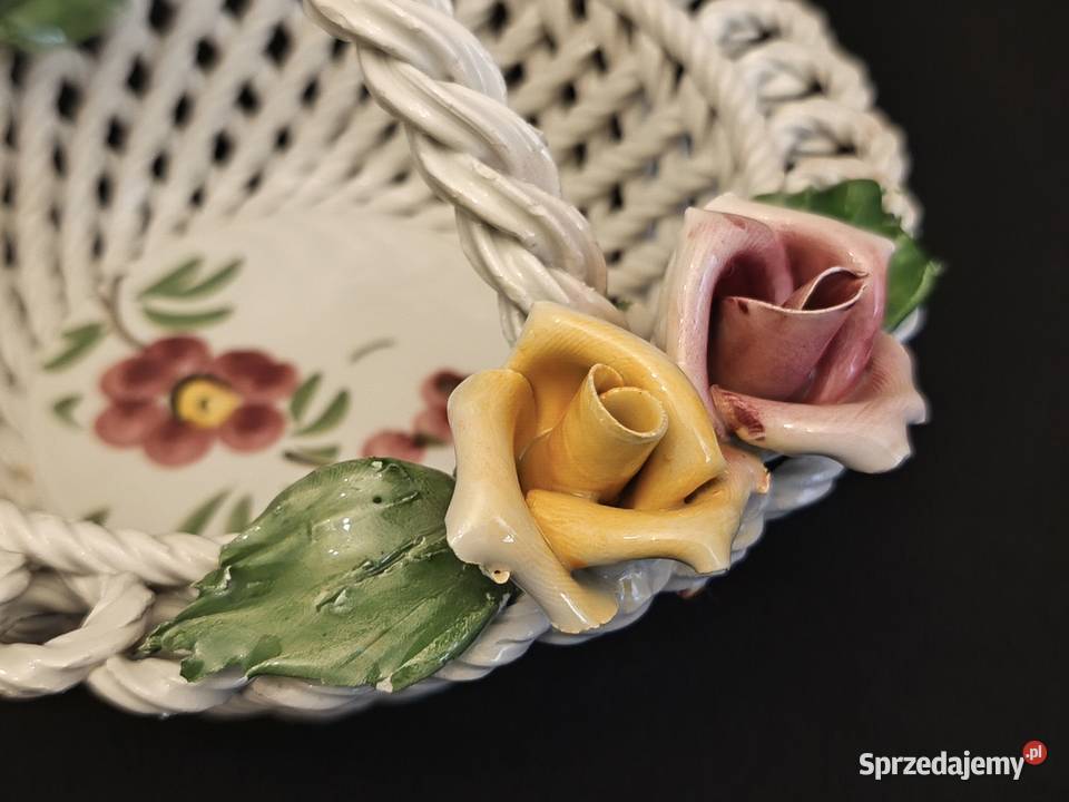 Koszyk porcelanowy ażurowy pleciony włoski Antyki, Sztuka, Kolekcje Chełm sprzedam