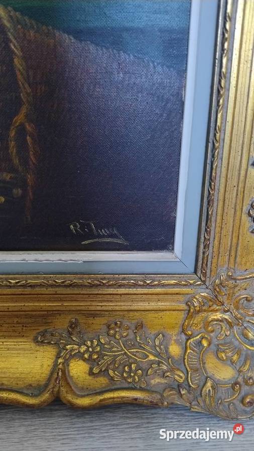 Stary obraz na płótnie olej na płótnie w