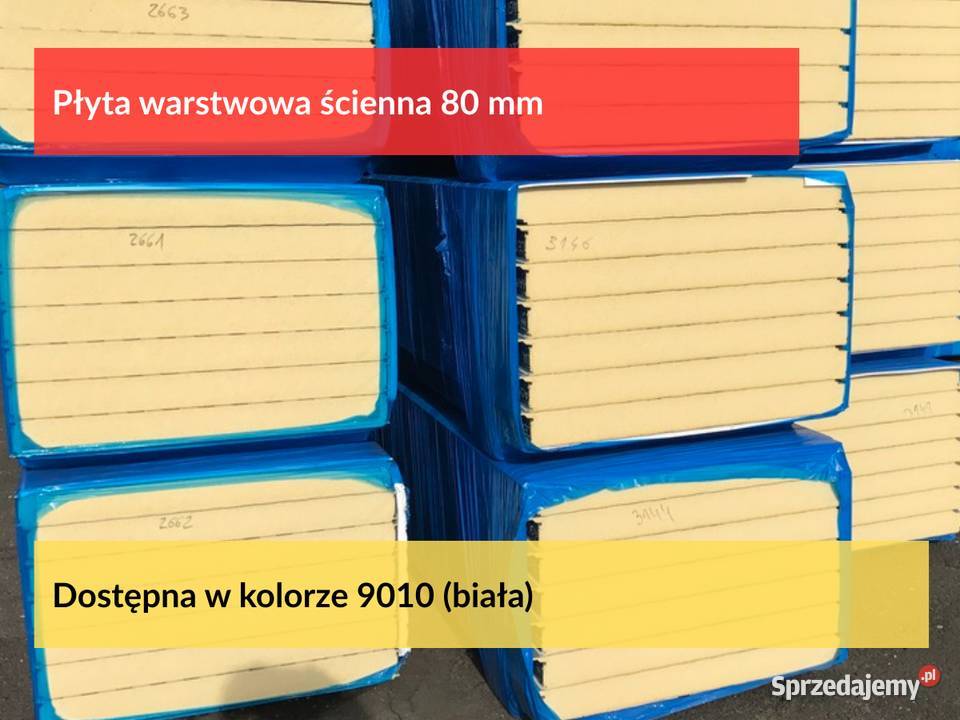 Płyta warstwowa obornicka ścienna 80mm wielkopolskie sprzedam