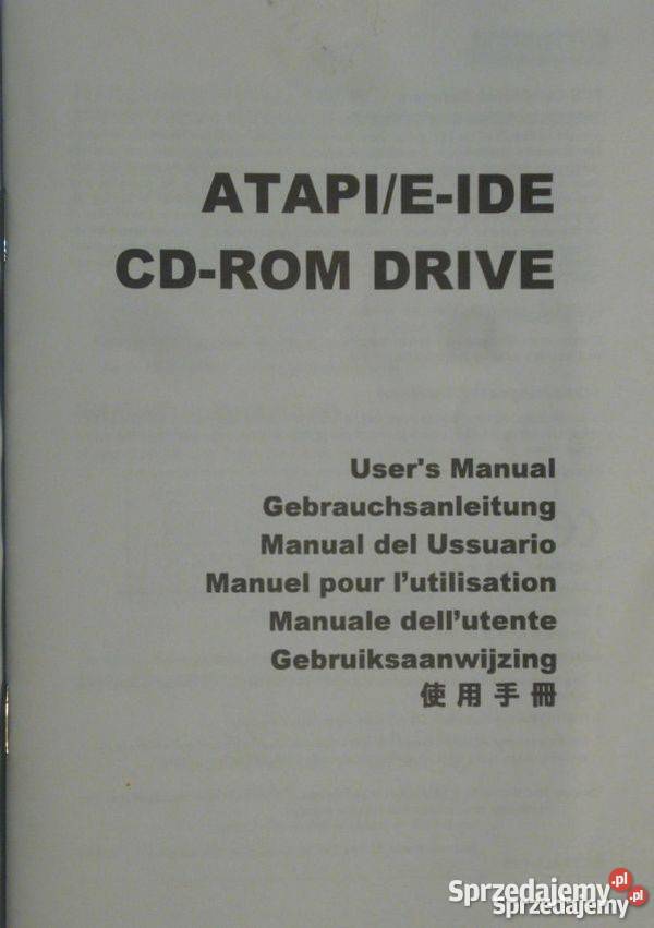 INSTRUKCJA OBSŁUGI ATAPI EIDE CDROM DRIVE sprzedam