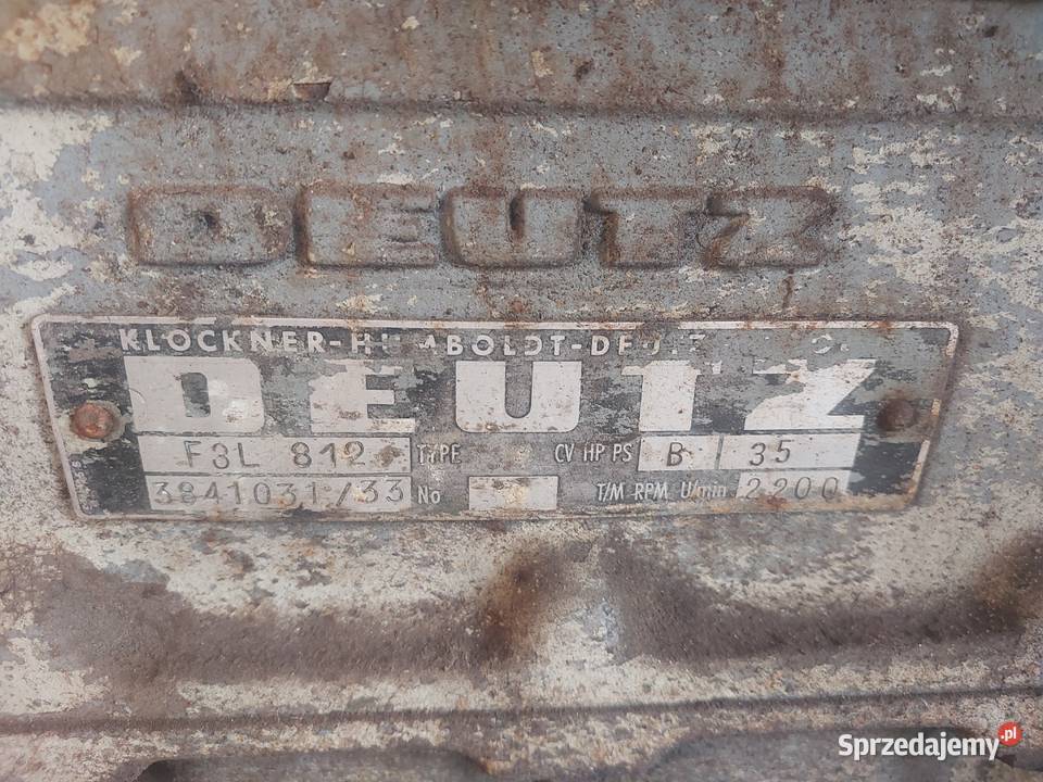 KOMPLETNY SILNIK DEUTZ F3L 812 3CYL Silnik i osprzęt wielkopolskie Pleszew