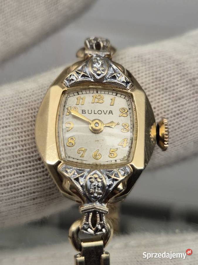 Zabytkowy zegarek damski Bulova 10K Chorzów
