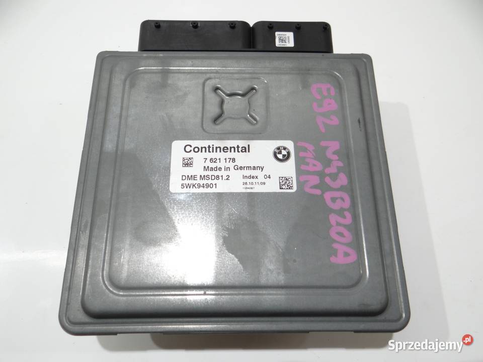 STEROWNIK KOMPUTER SILNIKA BMW E90 E92 N43B20A lubelskie