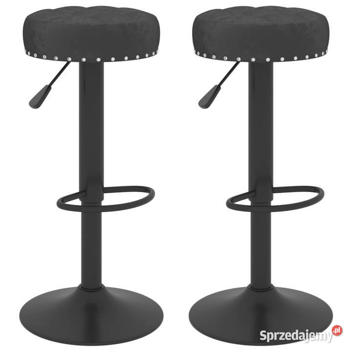 Stołki barowe 2 czarne obite aksamitem WM332992 Warszawa