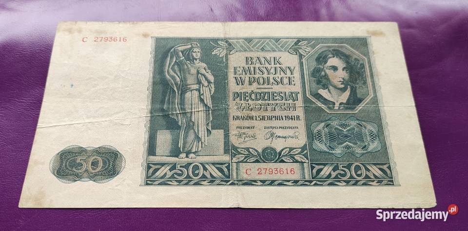 Banknot GG 50 złotych 1941 Seria C Ładny Pruszków