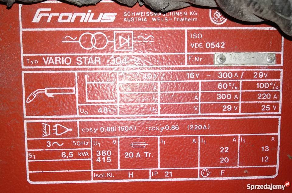 Migomat przemysłowy Fronius VarioStar 3042 Łódź sprzedam