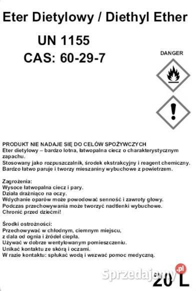 Eter dietylowy Diethyl ether CAS 60297 Pozostałe Warszawa