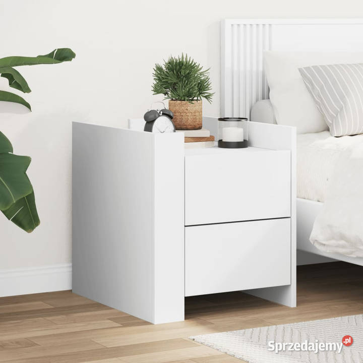 Szafka nocna biała 45x50x50 materiał