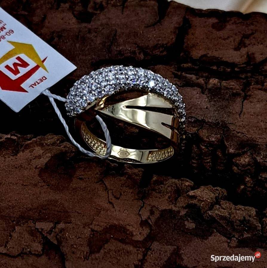 Pierścionek r12 Złoty pr333 Modern z kamieniami Zegarki i Biżuteria