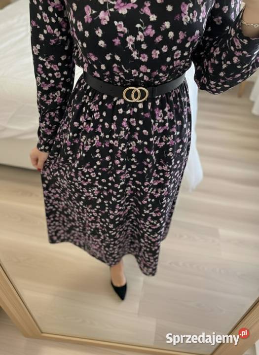 Długa sukienka w wiosenny kwiatowy print Poznań sprzedam