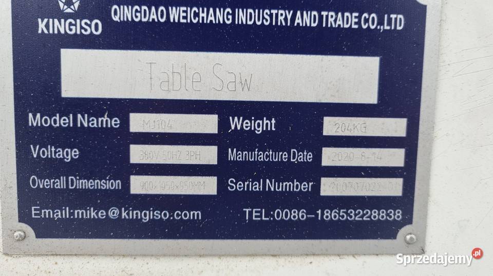Piła stołowa KINGISO MJ104 Produkcja Karsin