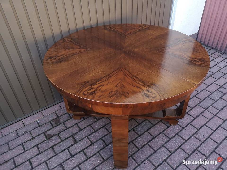 Stół ArtDeco Orzech Okrągły Rozkładany 120 Meble Swarzędz sprzedam
