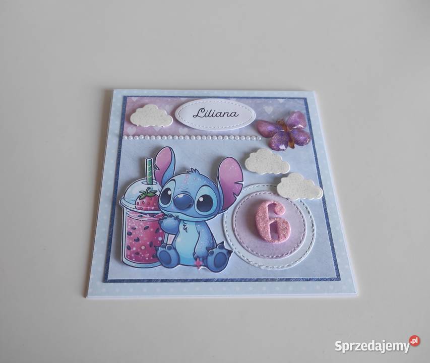 Kartka ręcznie robiona na urodziny Stich 2 łódzkie Łódź