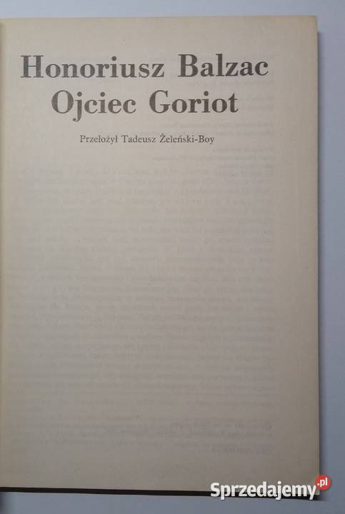 Ojciec Goriot Honoriusz Balzac