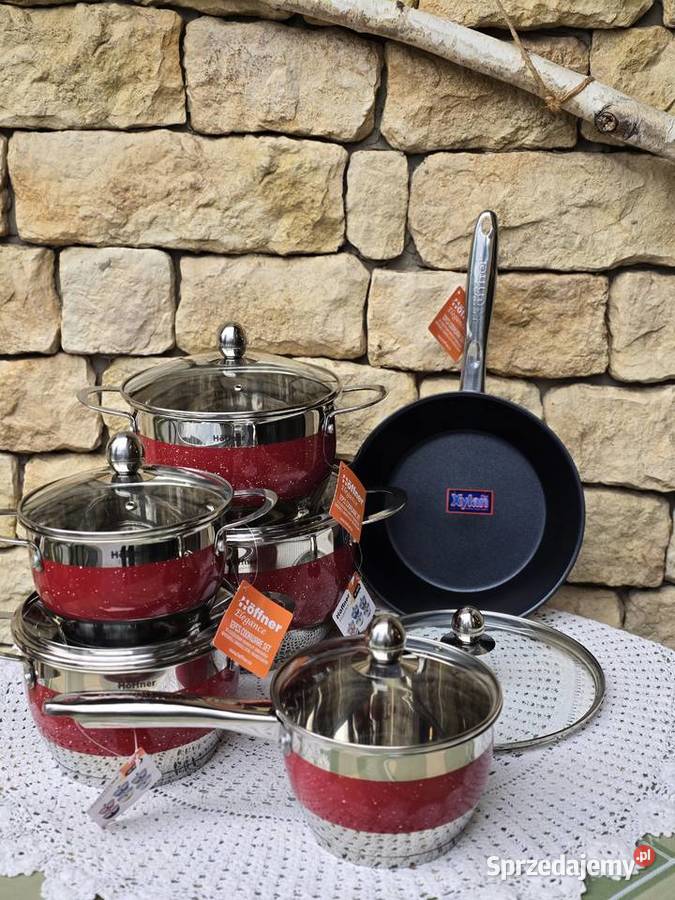 279 Garnki nierdzewne czerwone Hoffner śląskie Zabrze