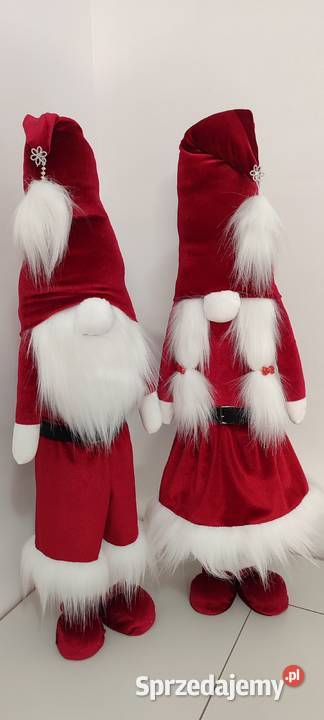Skrzaty świąteczne Mikołaj czerwony biały czerwony Boże Narodzenie Lipnica