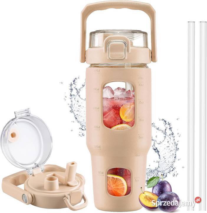 HYDRAGLAZIC Szklana butelka na wodę 960ml z małopolskie