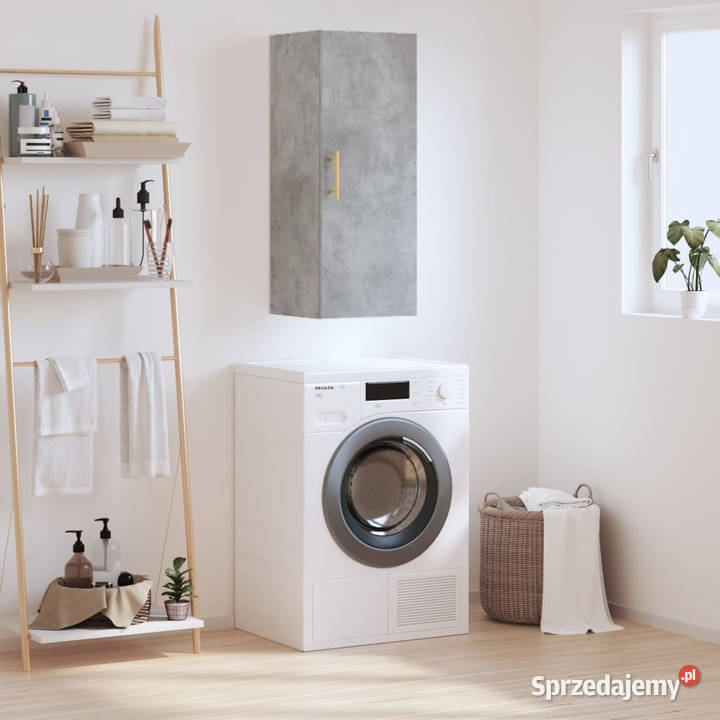 Szafka wisząca szarość betonu 345x34x90 WM828848 Pozostałe mazowieckie Warszawa