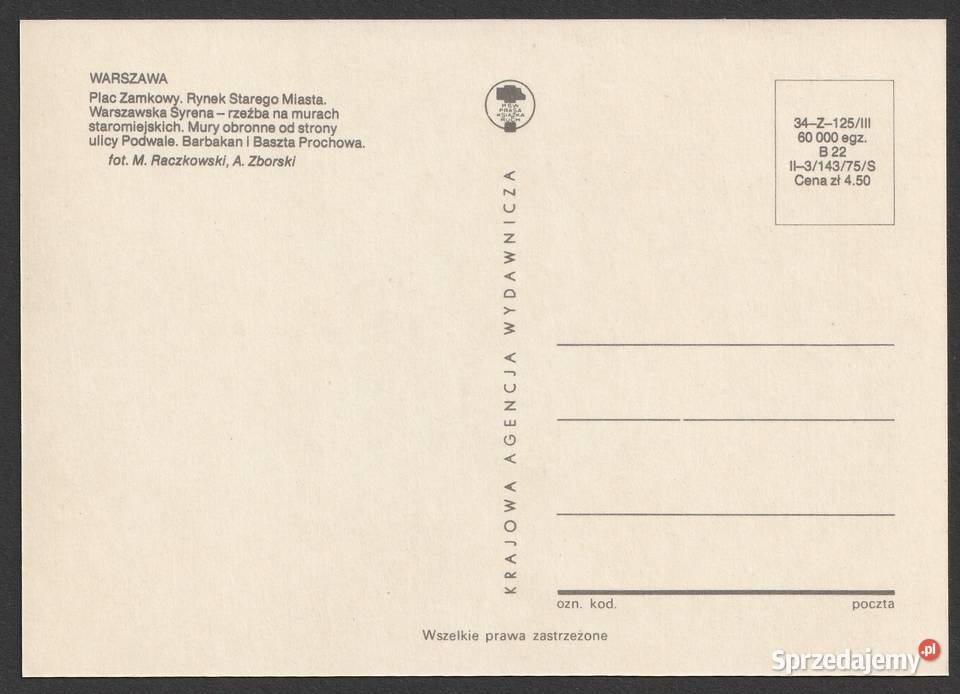 WARSZAWA STARE MIASTO MOZAIKA 1975 BEZ OBIEGU Łódź sprzedam