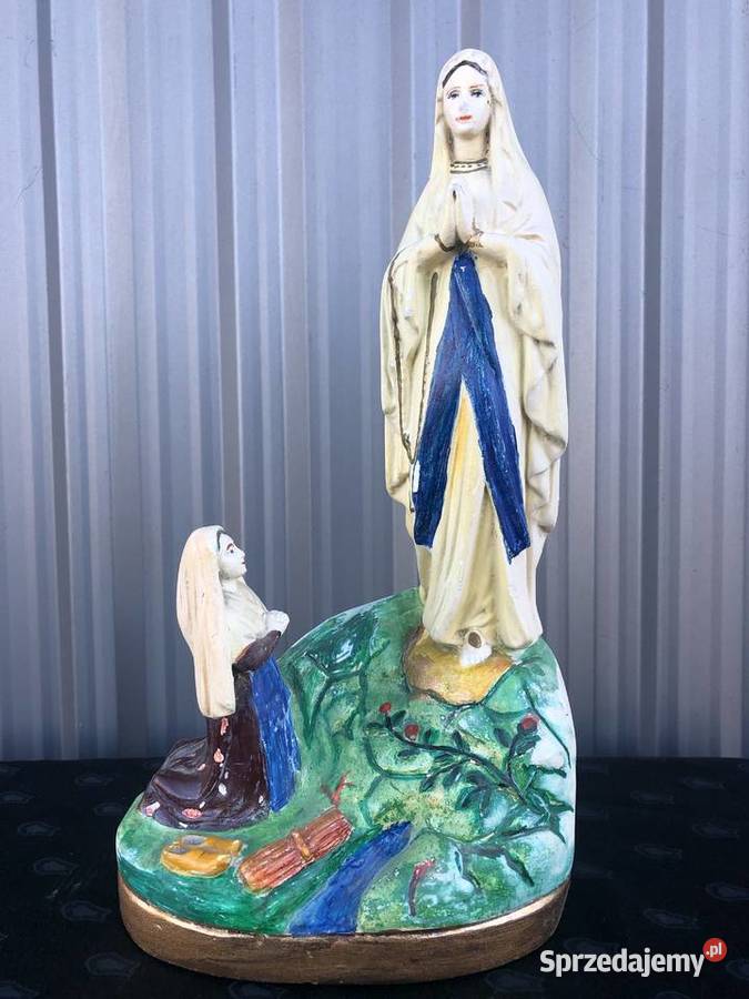 Lourdes figurka gipsowa Antyki łódzkie Łowicz sprzedam