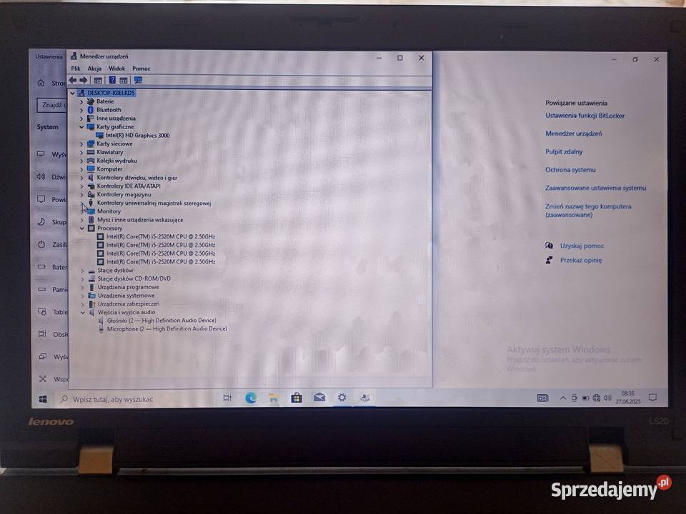 Laptop Lenovo L520 okazja IBM/Lenovo Dębica