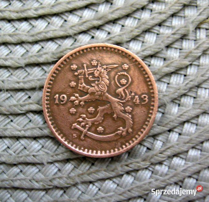 Finlandia 1 Markka 1943r Miedz Kalisz sprzedam