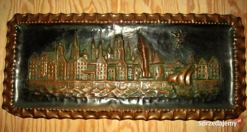 Miedzioryt Panorama Gdańska Toruń