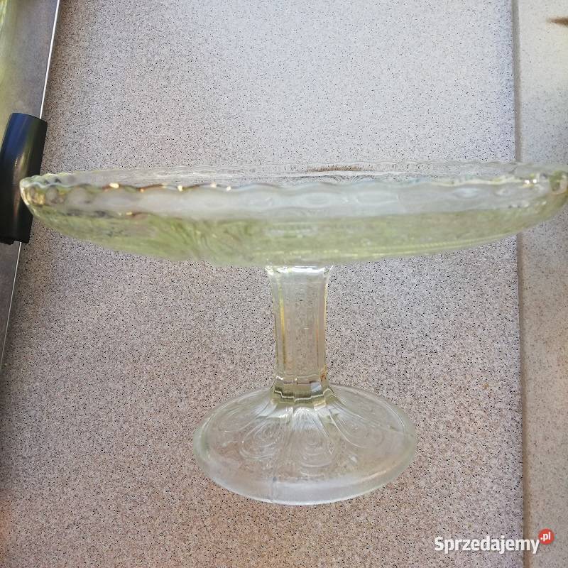 Patera szklana na nóżce na ciasto owoce