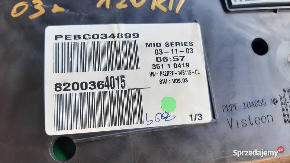 licznik zegar prędkościomierz Renault Megane II osobowe