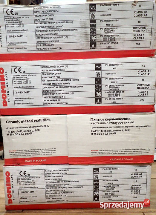 płytki ścienne kaszmirowe Domino 25x36 54 486 m2 wielkopolskie Poznań