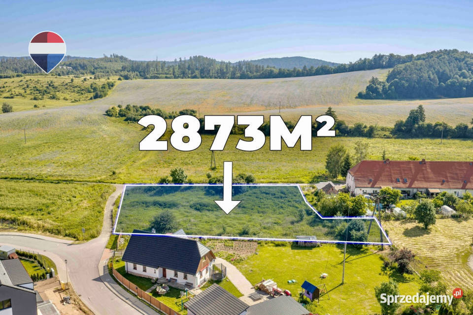 Działka budowlana 2873 m z mediami i dojazdem Jeleniów