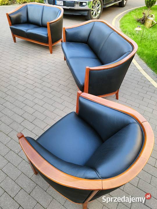 komplet wypoczynkowy 3 2 1 stylowy 100 skóra Ełk