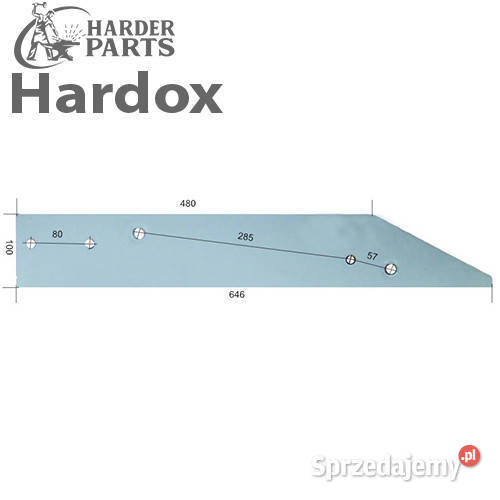 Płoza długa HARDOX 96095L części do pługa OVERUM Suwałki